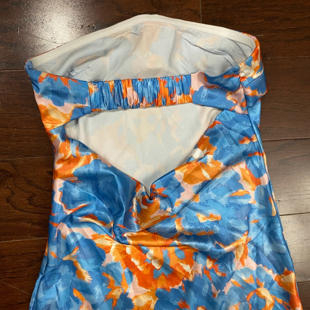 Hello Molly Blue and Orange Floral Maxi Dress - Picture 8 of 10